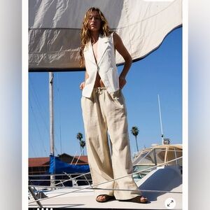 Livin' In It Cotton-Linen Pants